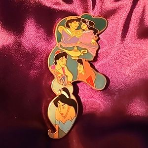 🌟RARE LE 50 Aladdins Jasmine 4" jumbo silhouette pin FANTASY PIN